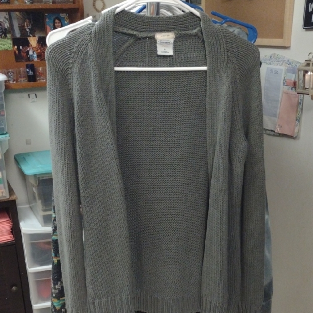 Old Navy Women's Small Green Cardigan-0555